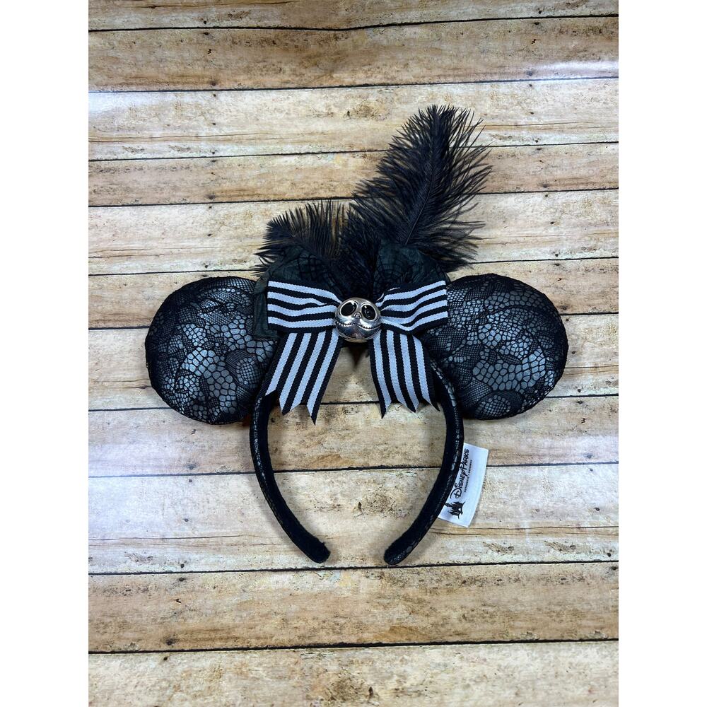 Disney Parks Nightmare Before Christmas Jack Skellington Minnie Ear Headband